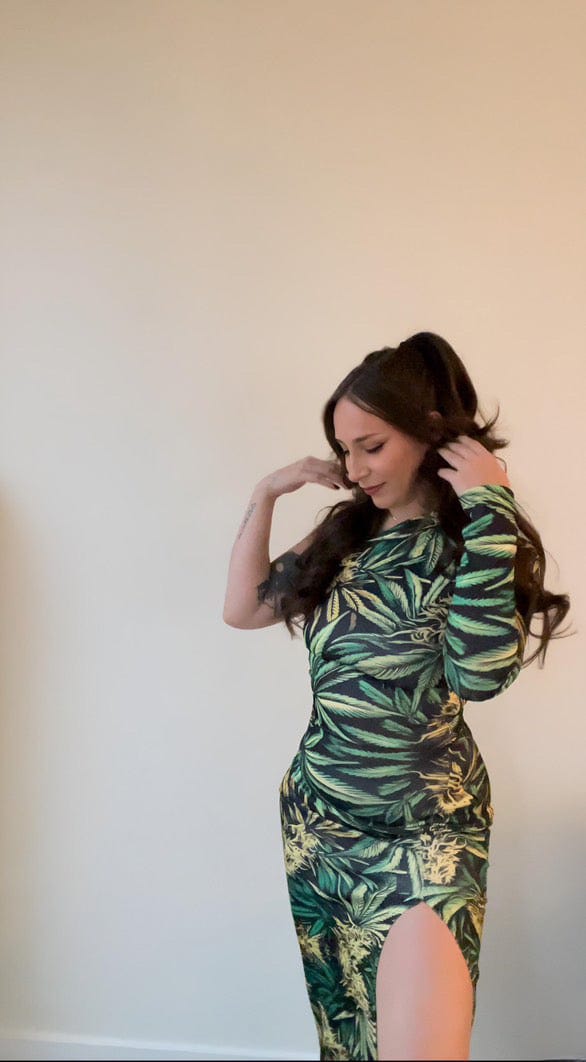 Robe longue fendue à une épaule Big Buds