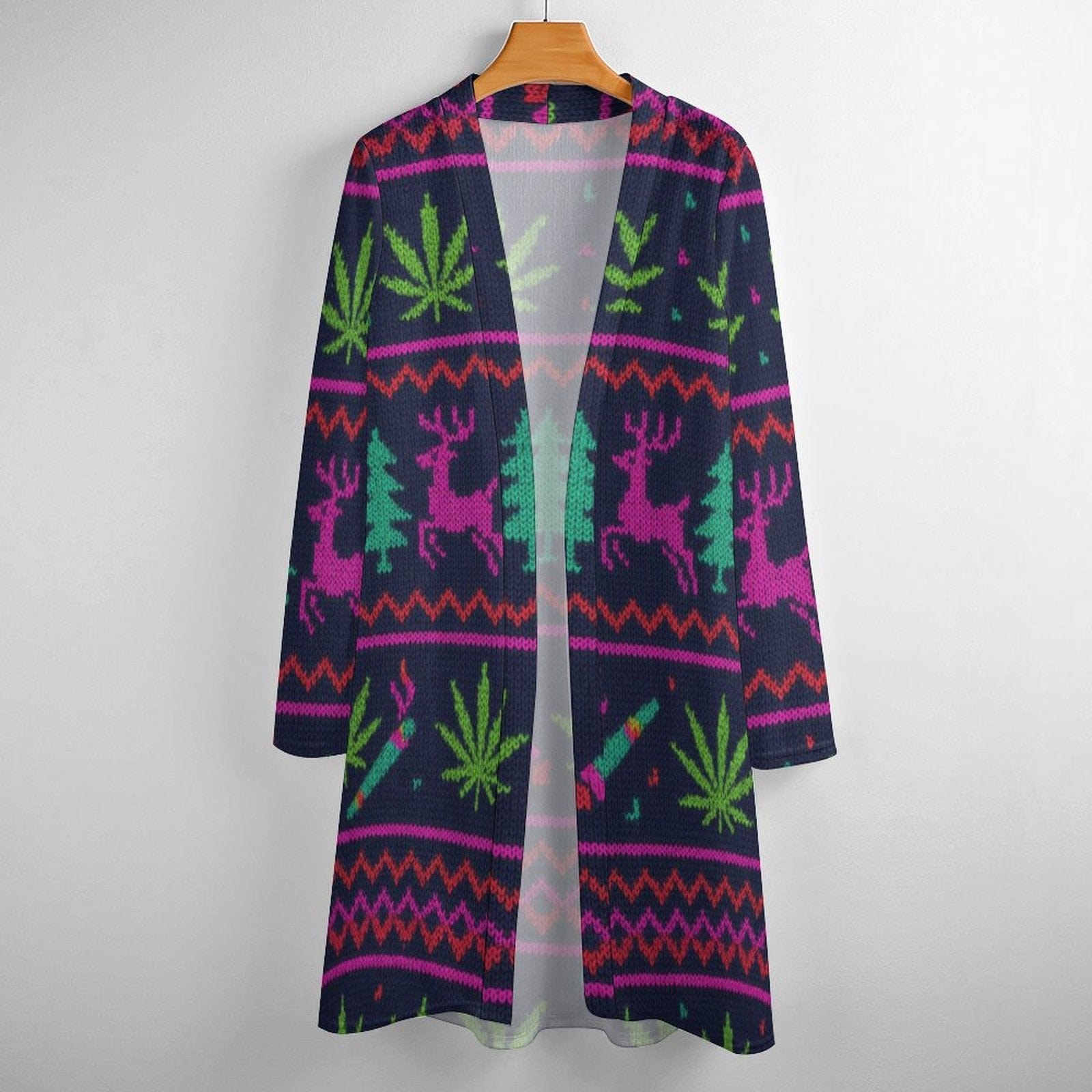 Neon Xmas Mid-Length Cardigan