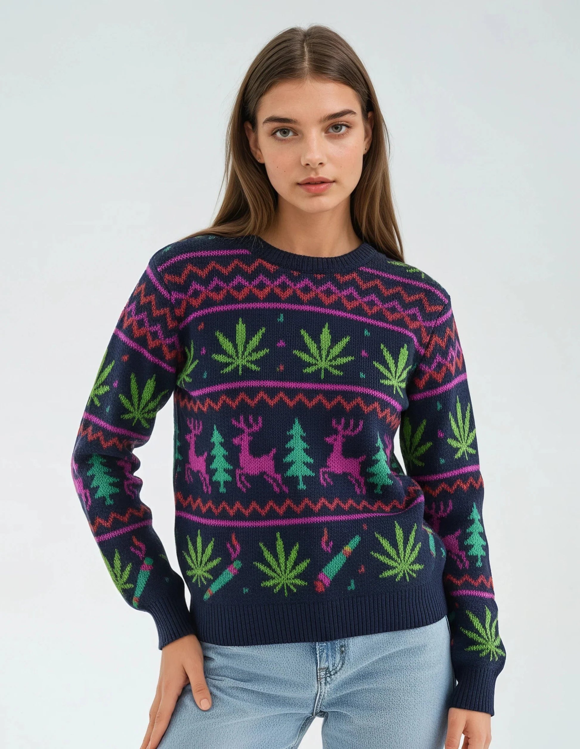 Neon Xmas Crewneck Sweatershirt (unisex)