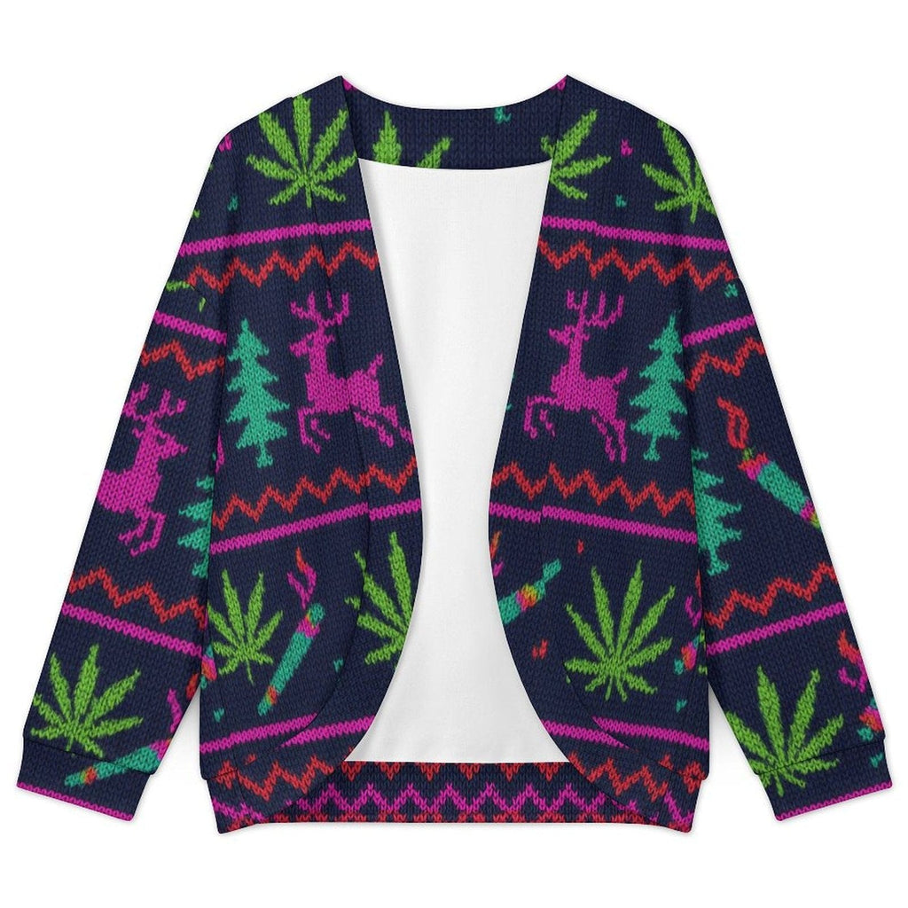 Neon Xmas Drop Shoulder Cardigan