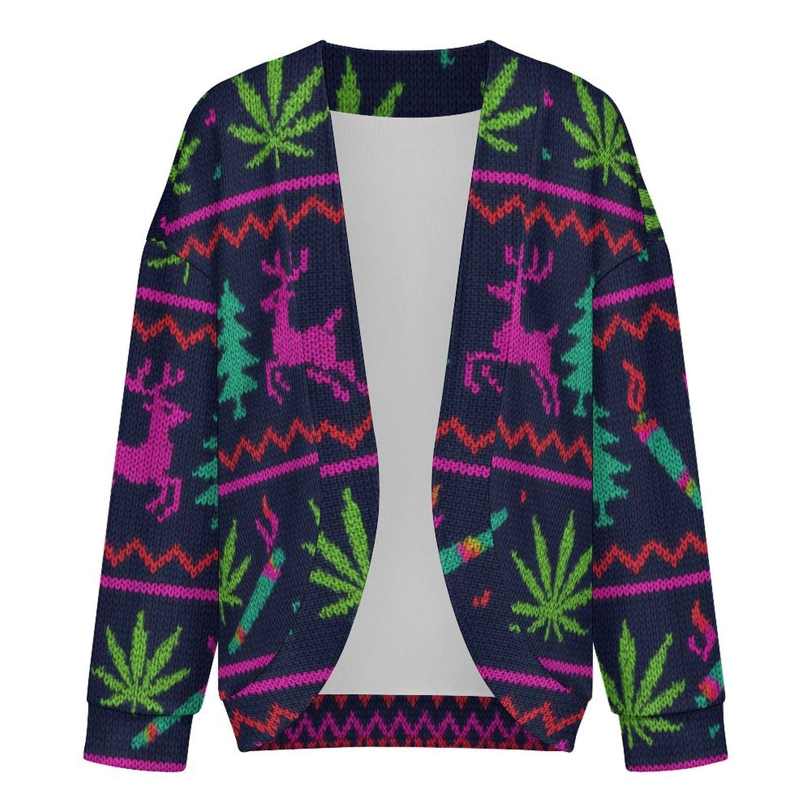 Neon Xmas Drop Shoulder Cardigan