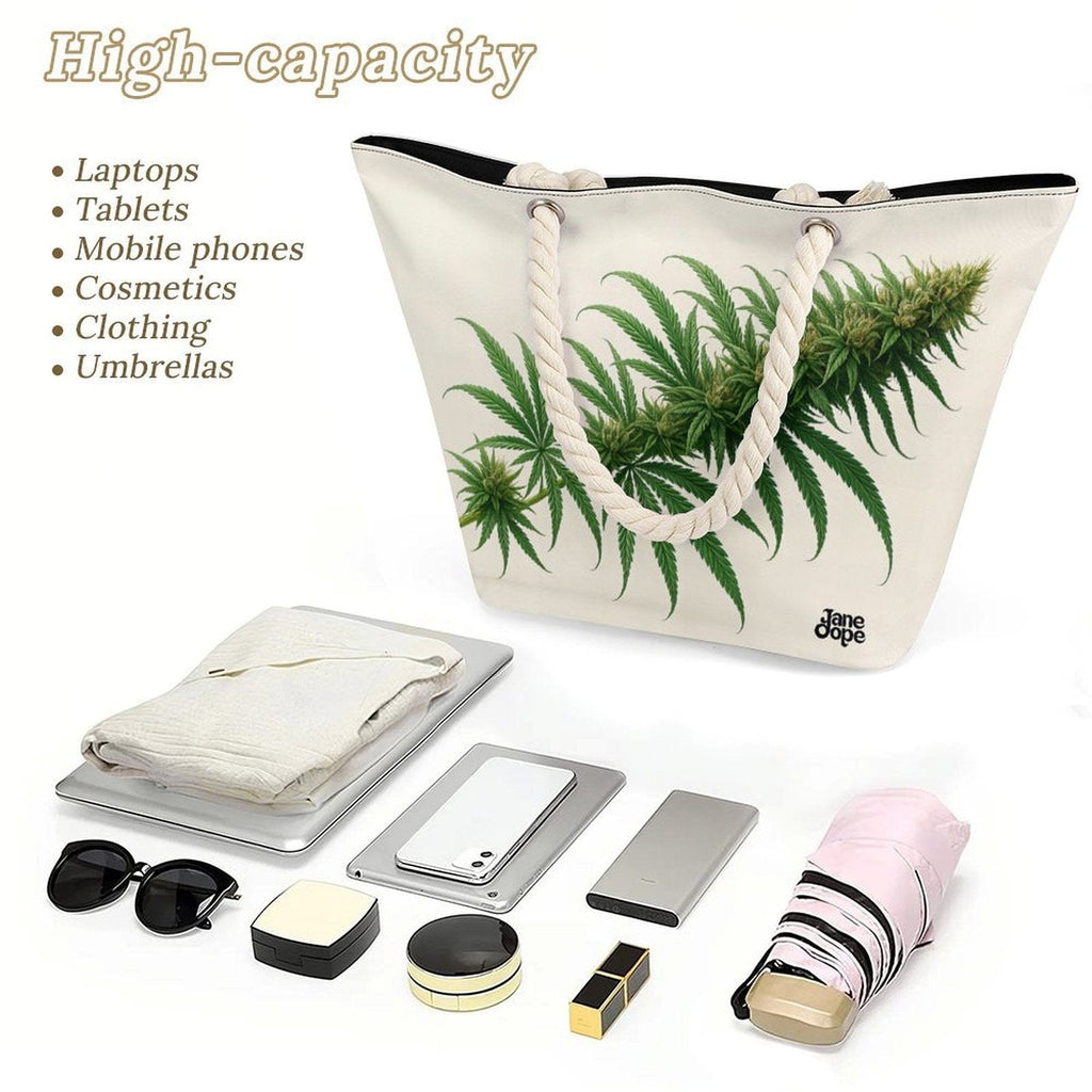 Flora Hemp rope tote bag