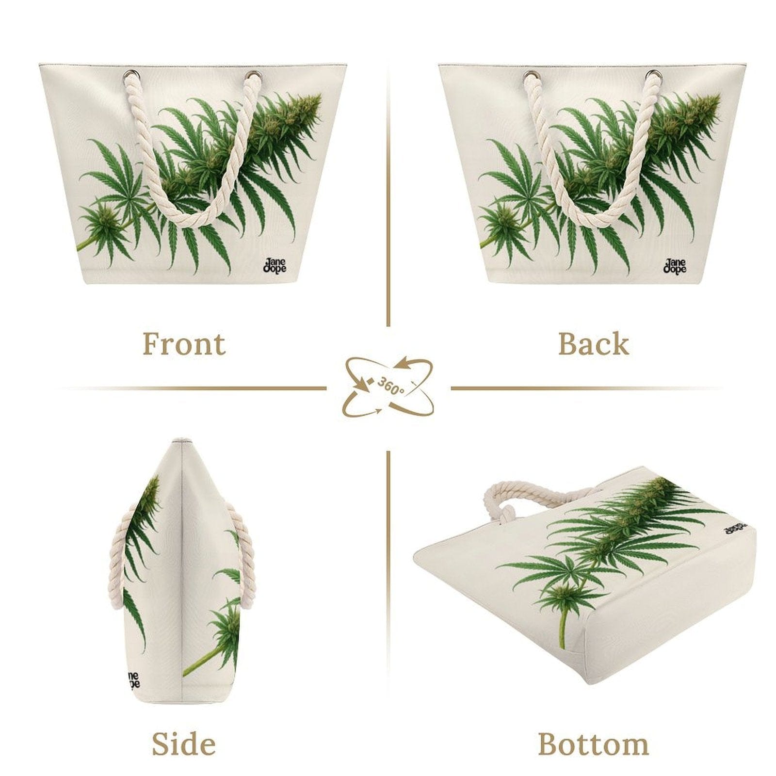 Flora Hemp rope tote bag