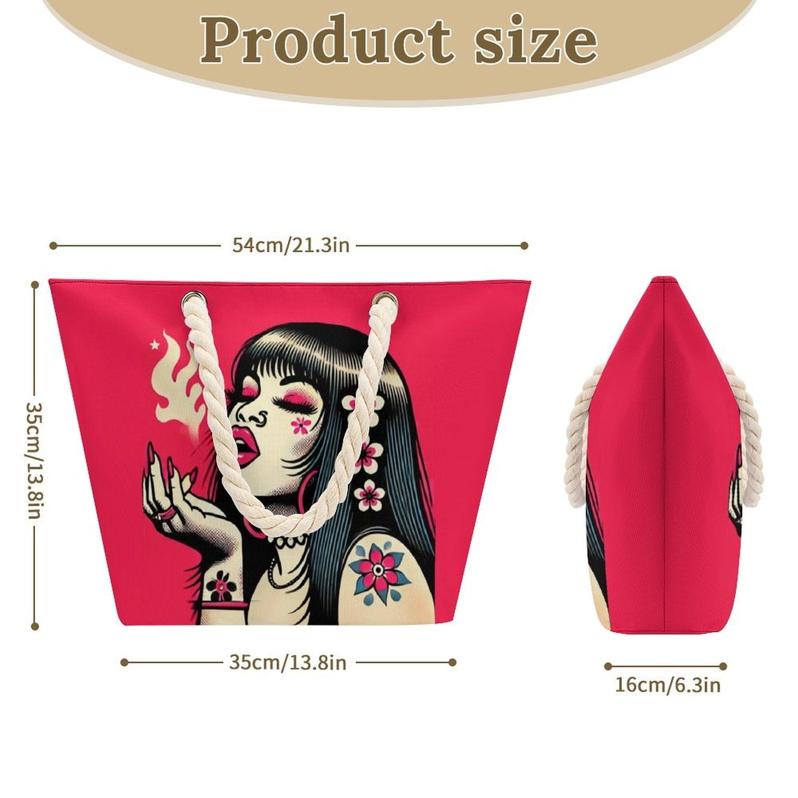 Pink Diesel Hemp rope tote bag