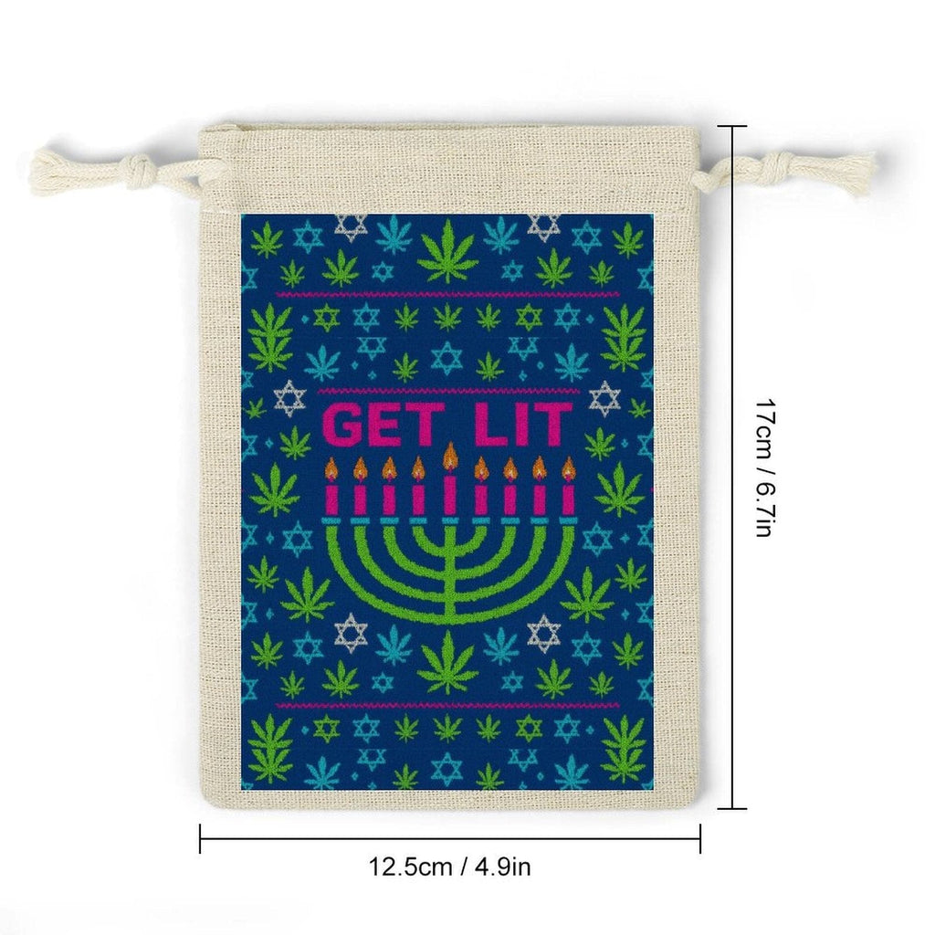 Hanukkah “Get Lit” Cotton & Hemp Gift Bags (8-Pack)