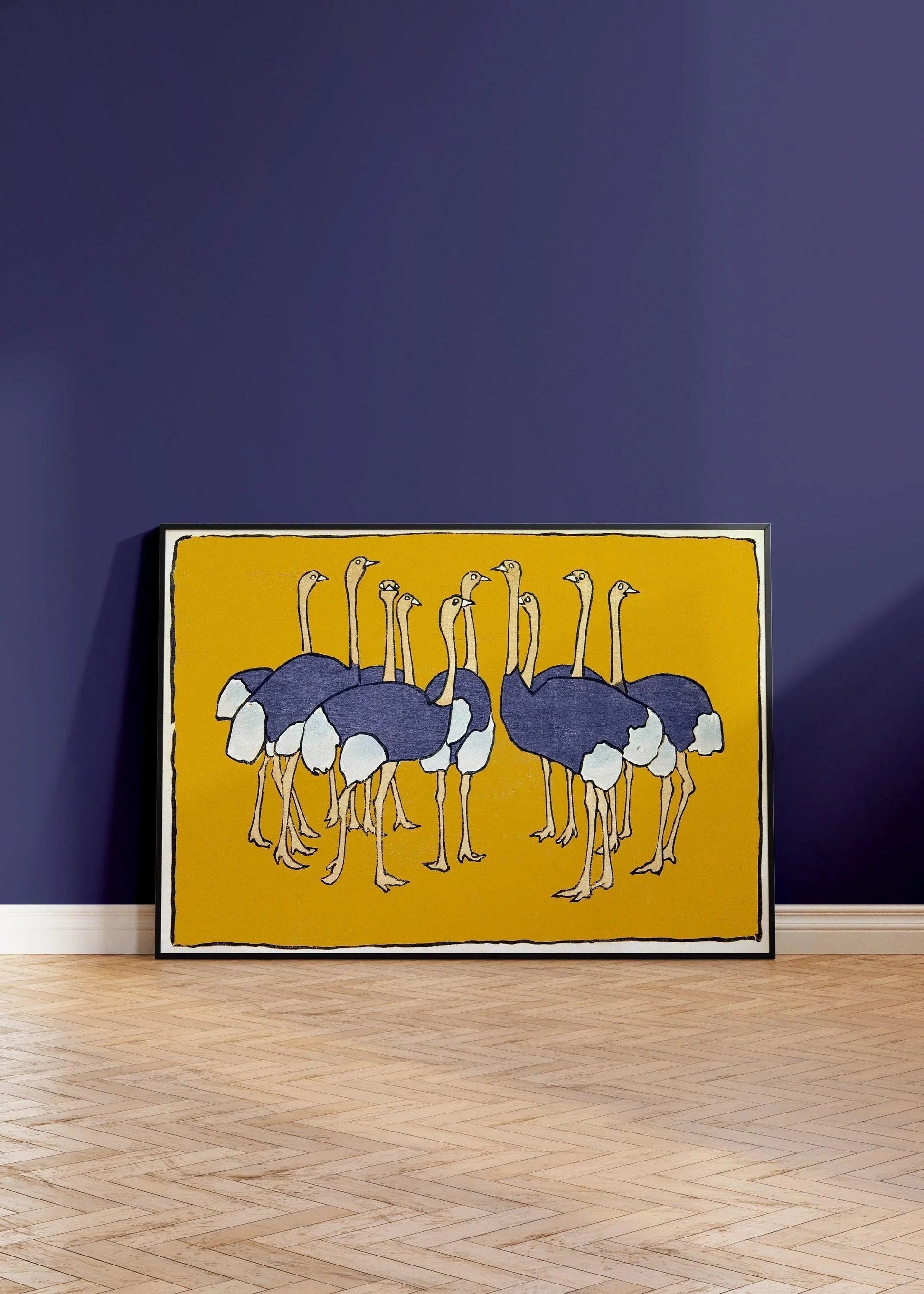 Asai Chū - Estampe giclée d'autruches : Art japonais vintage