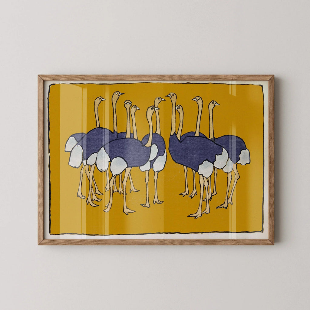 Asai Chū - Estampe giclée d'autruches : Art japonais vintage