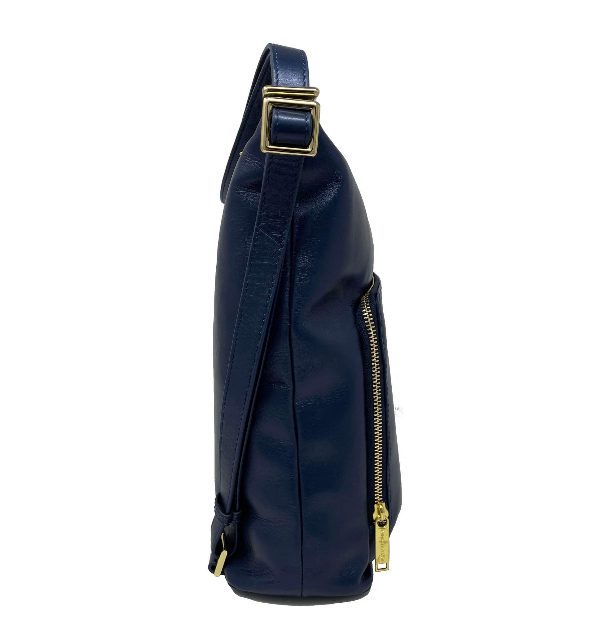 Transformable Navy Blue Leather Handbag, Alexandra