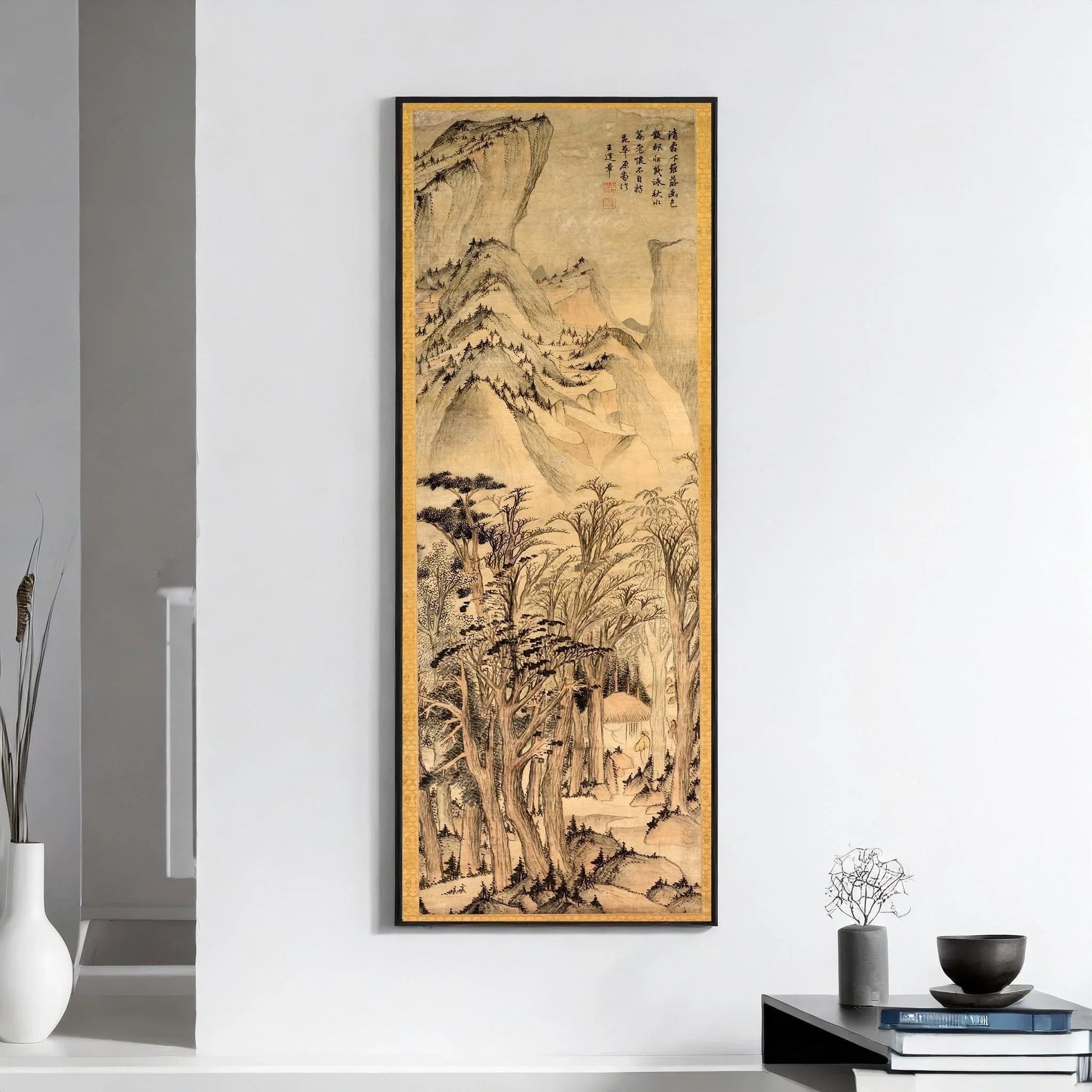 Autumn Woods Giclee Print: Wang Jianzhang Chinese Sepia Artwork