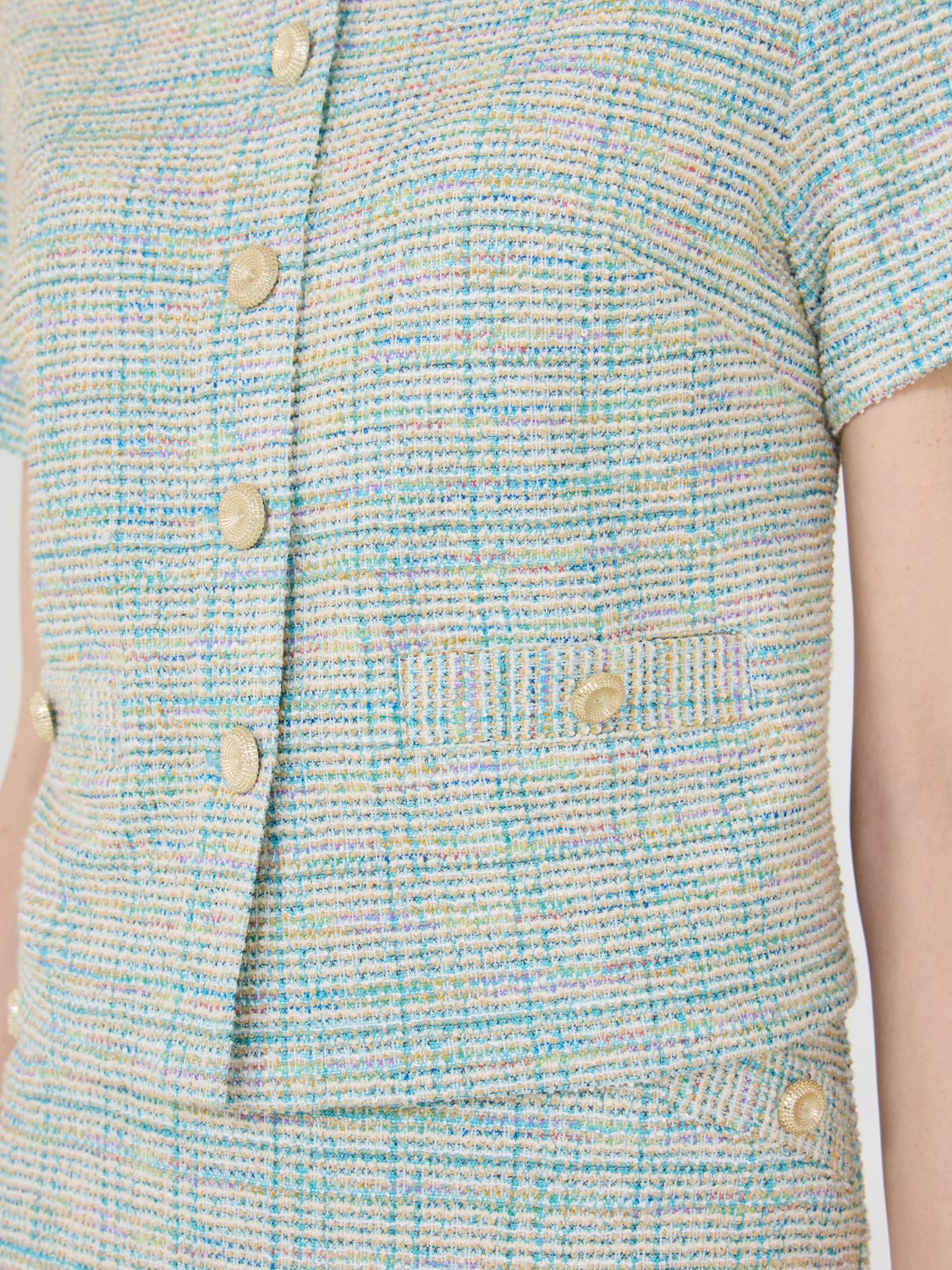 Blazer bouclé à manches courtes