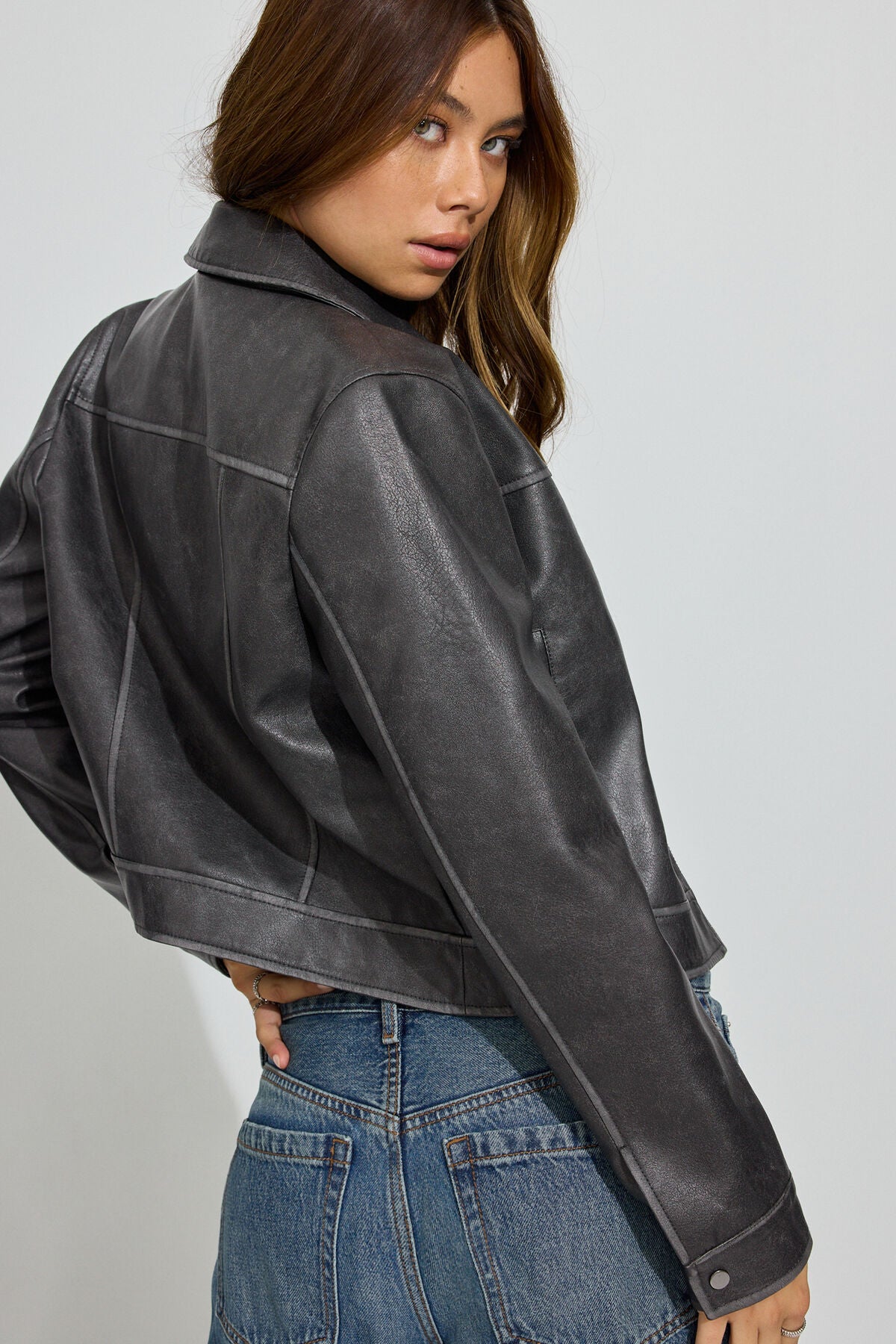 Veste de travail en similicuir