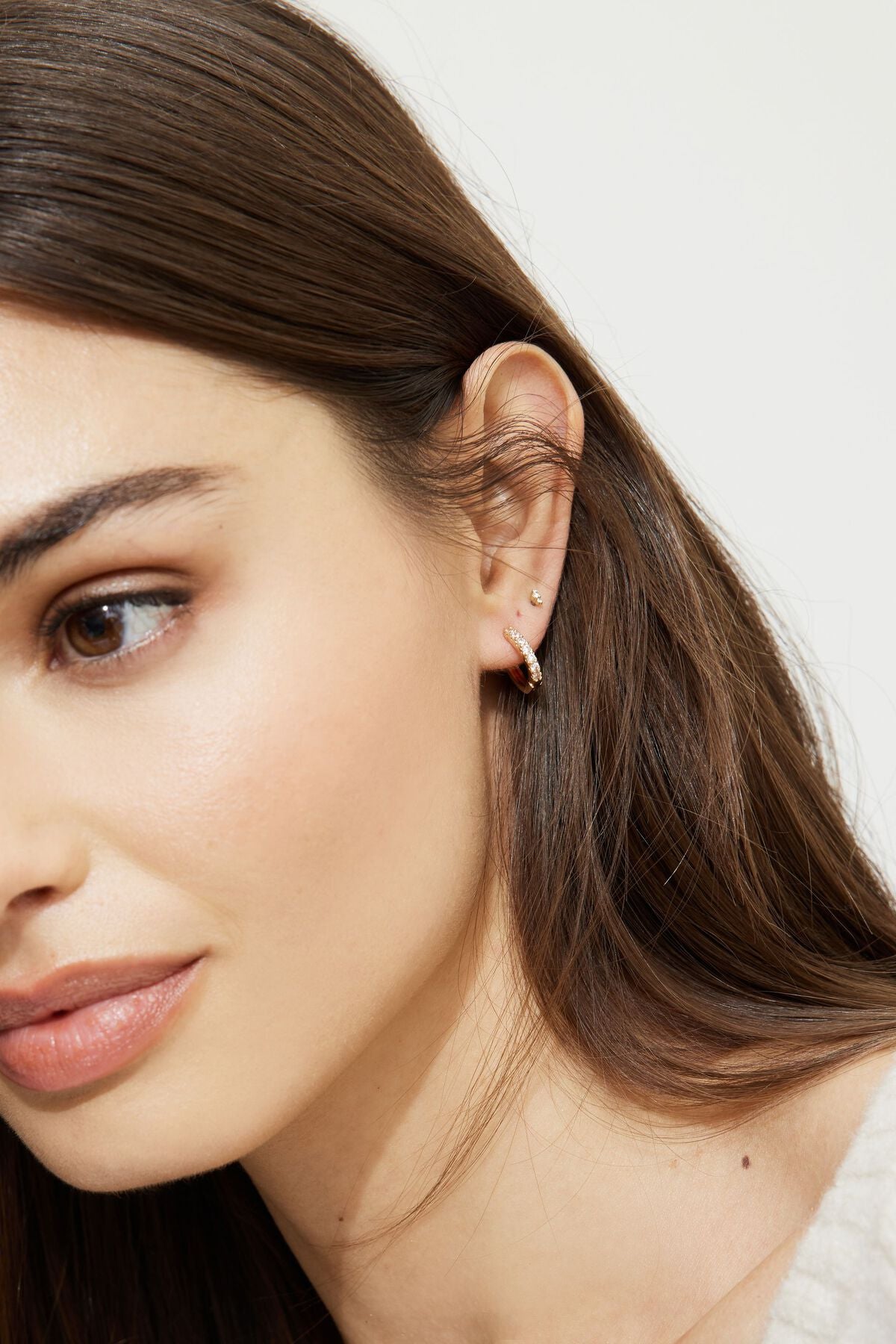 Lot de 3 boucles d'oreilles créoles linéaires délicates