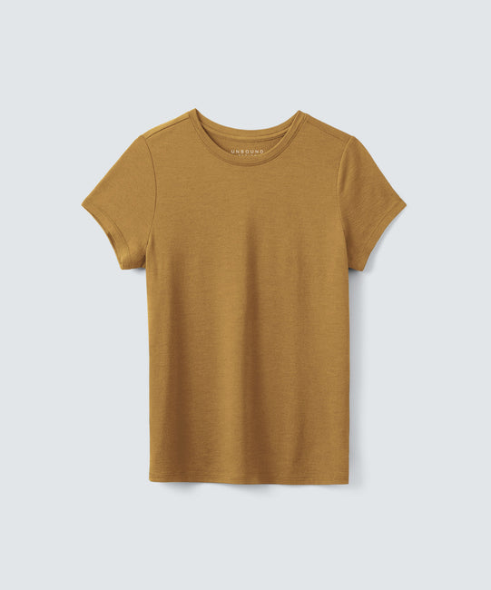 T-shirt ras du cou en laine mérinos pour femme