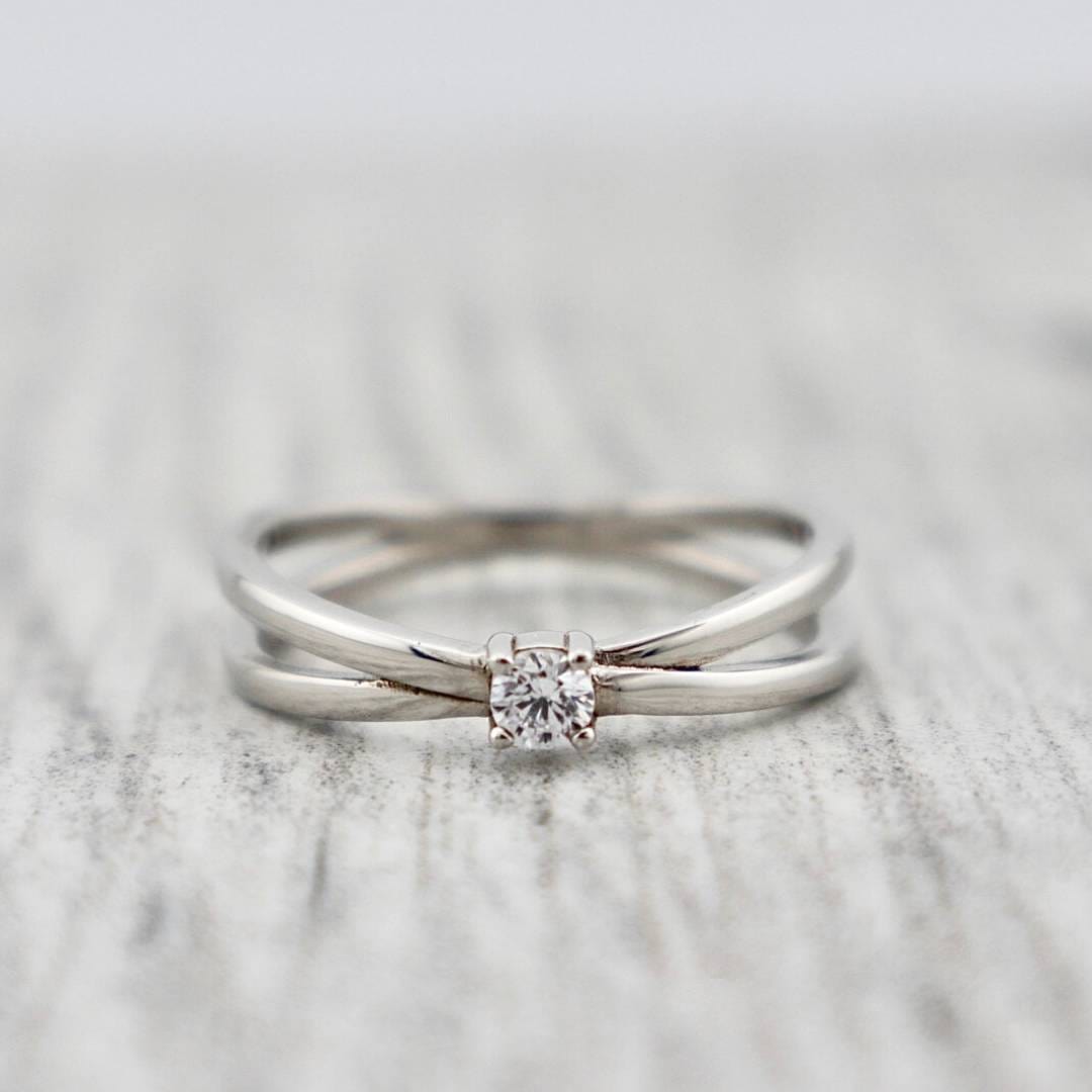 Bague Croisée en argent sterling 