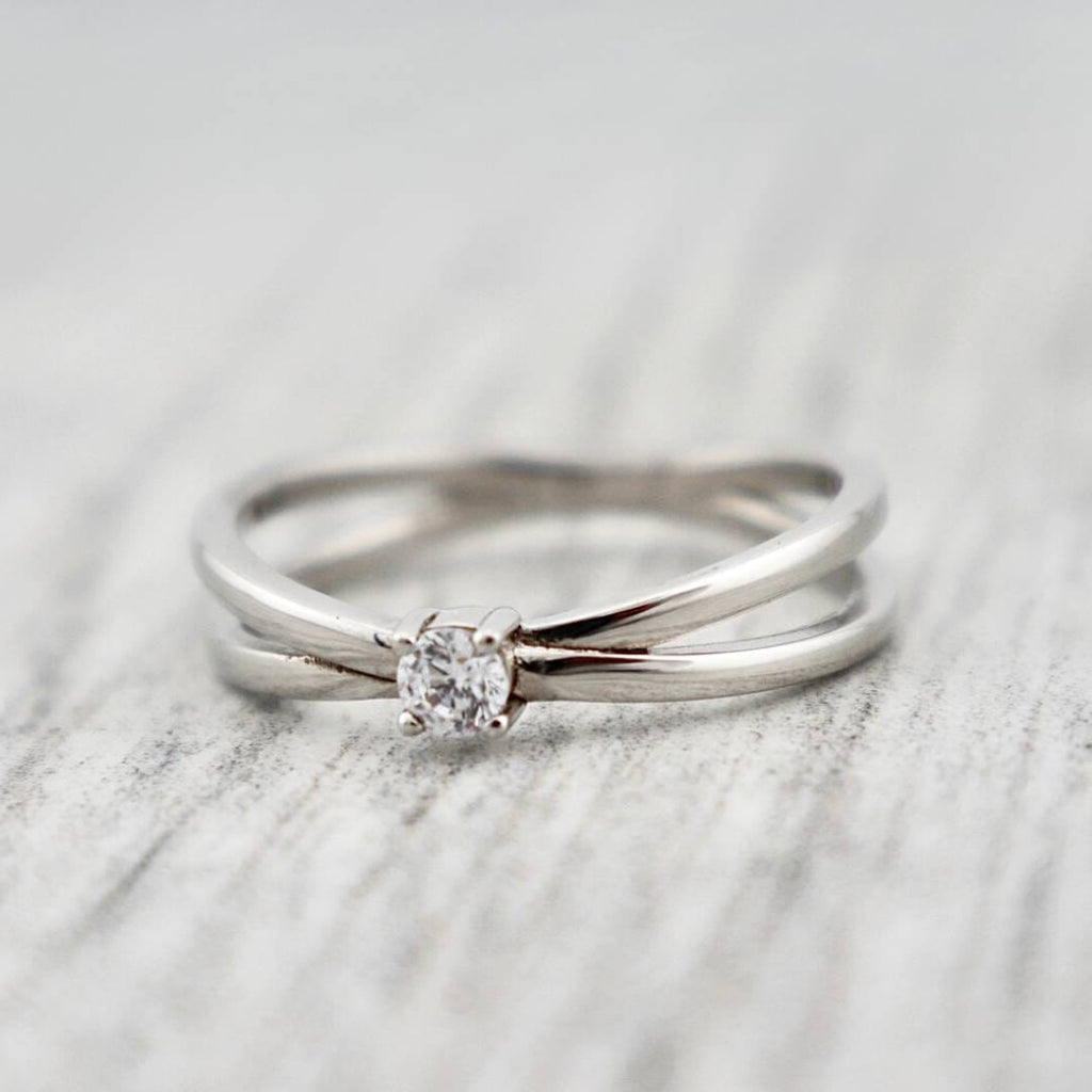 Bague Croisée en argent sterling 