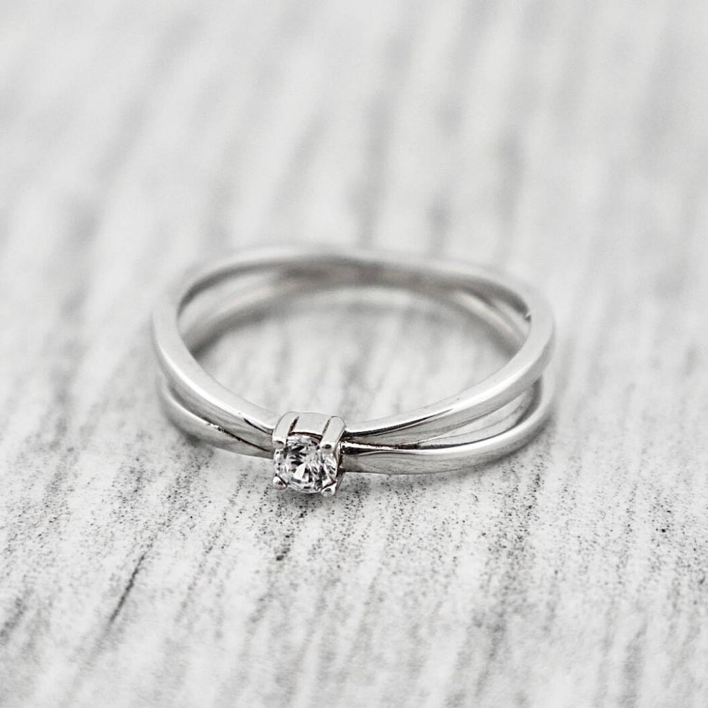 Bague Croisée en argent sterling 