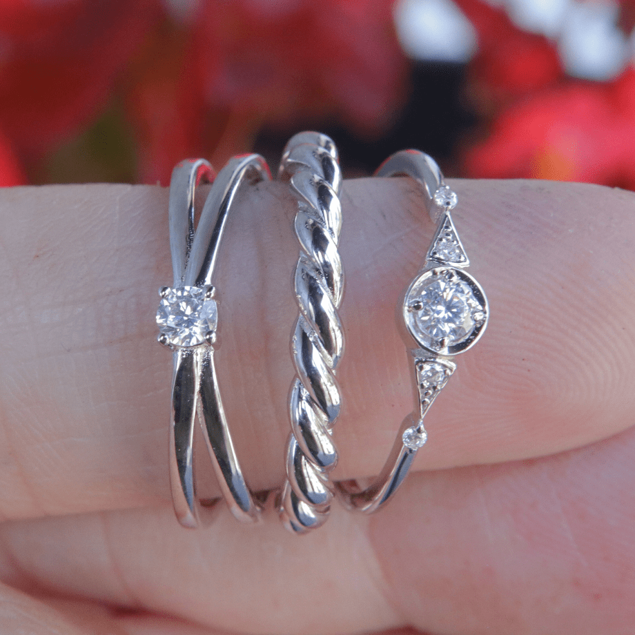 Bague Croisée en argent sterling 
