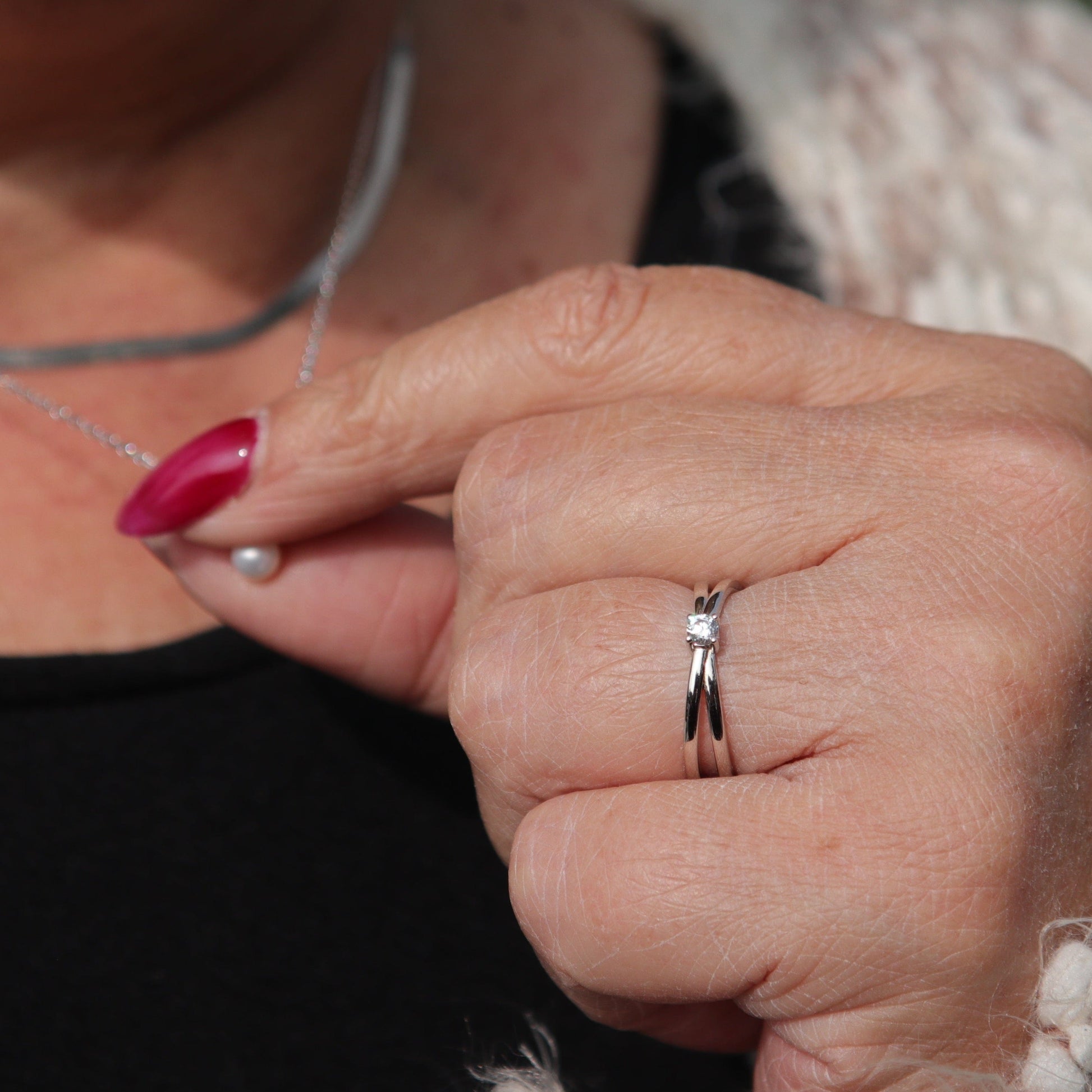 Bague Croisée en argent sterling 