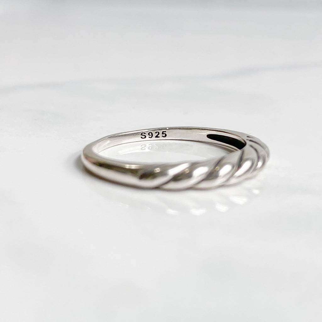 Bague torsadée en argent sterling 925 | SYLVA