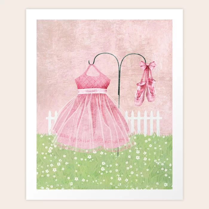 Impression d'art « Ballerine rose dans le jardin »