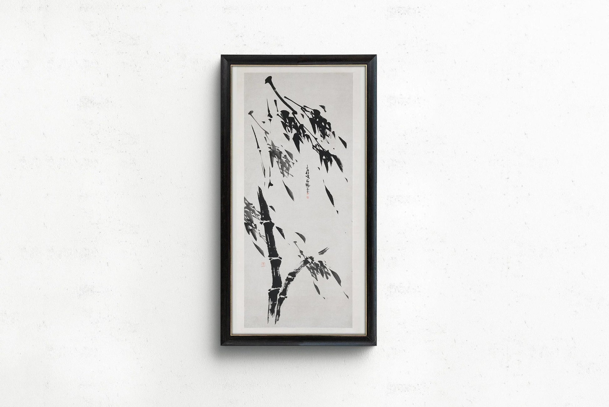 Estampe giclée « Bambou dans le vent » : Art asiatique japonais vintage (encadrée ou non encadrée)