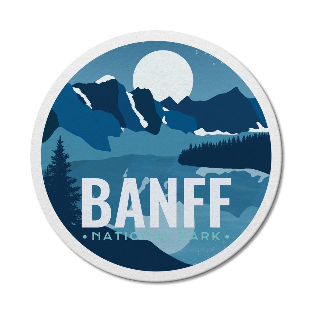 Autocollant en vinyle imperméable du parc national Banff (Canada)