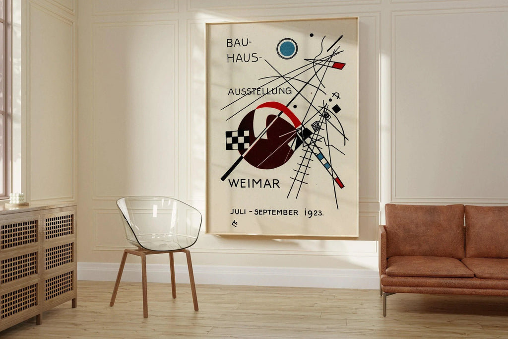 Estampe Bauhaus : Giclée beige et noire style moderne du milieu du siècle