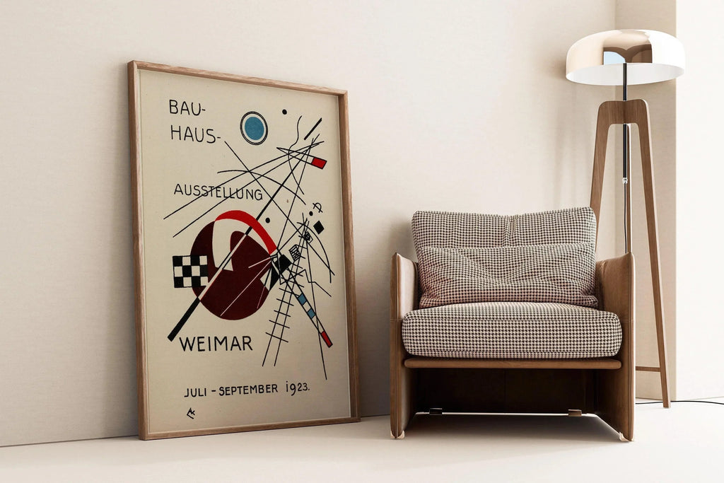 Estampe Bauhaus : Giclée beige et noire style moderne du milieu du siècle