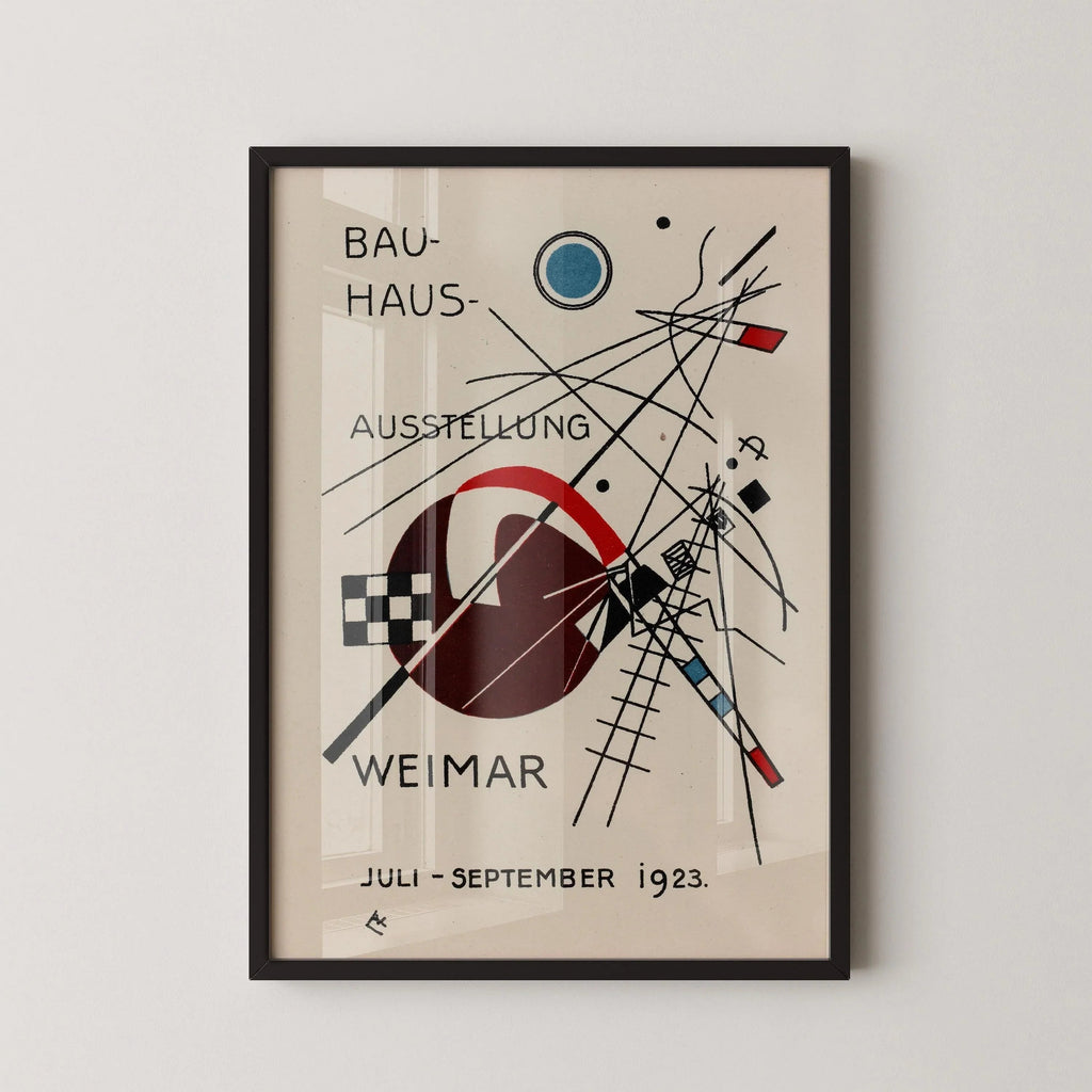Estampe Bauhaus : Giclée beige et noire style moderne du milieu du siècle