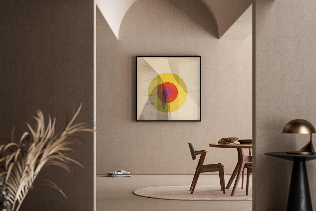 Estampe Bauhaus : Joost Schmidt, style moderne du milieu du siècle, giclée sur papier Hahnemühle (1x1)