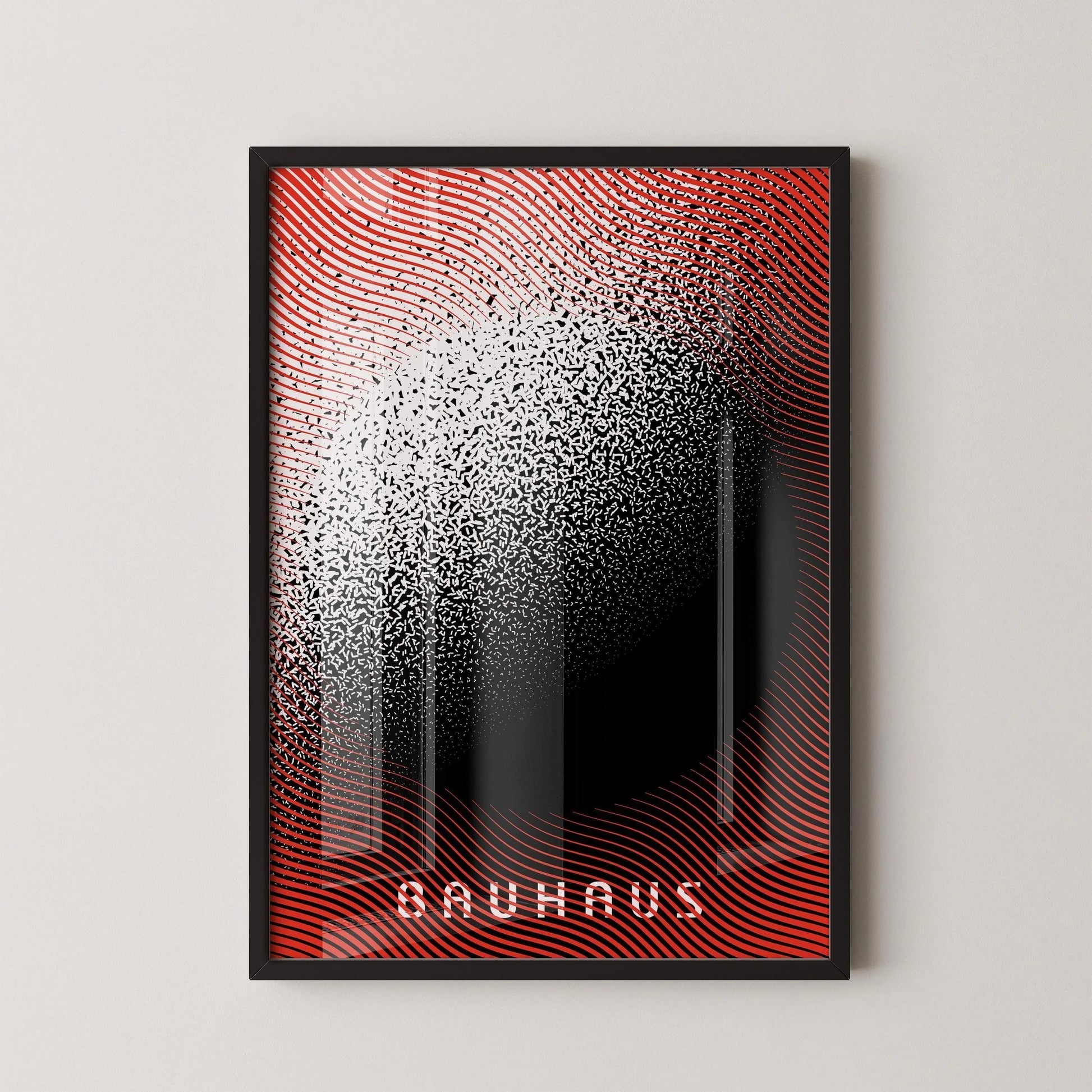 Bauhaus Art Print: Red Black Dissolution, Mid-Century Modern Giclee