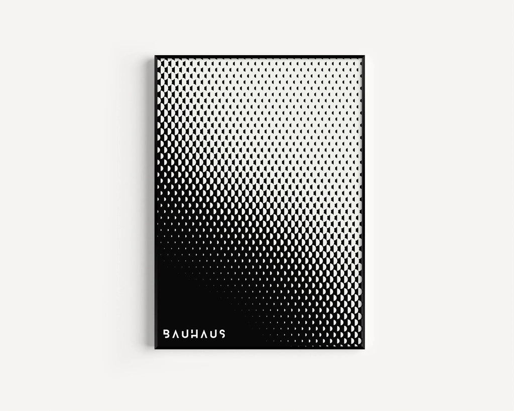 Ensemble d'affiches Bauhaus : Affiches modernes du milieu du XXe siècle en noir et blanc