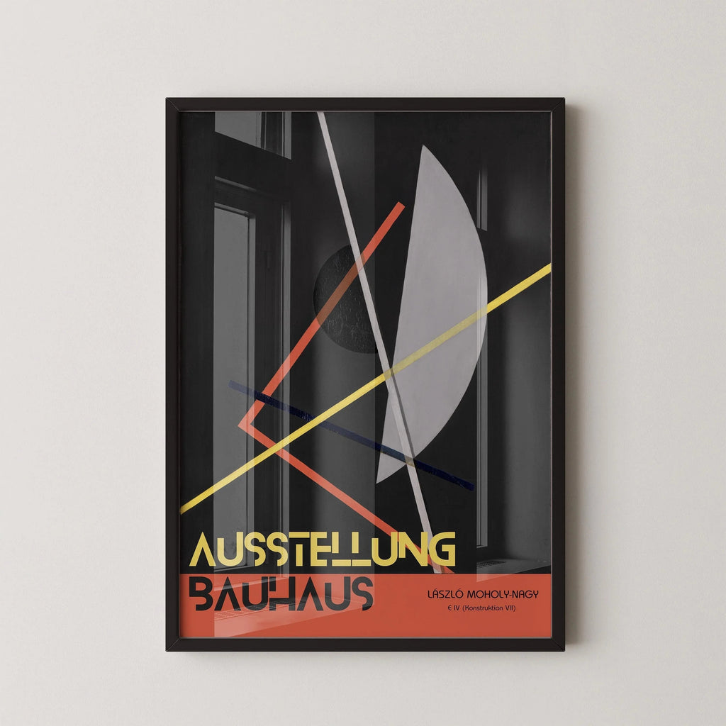 Affiche d'exposition Bauhaus : L√°szl√≥ Estampe géométrique Moholy-Nagy