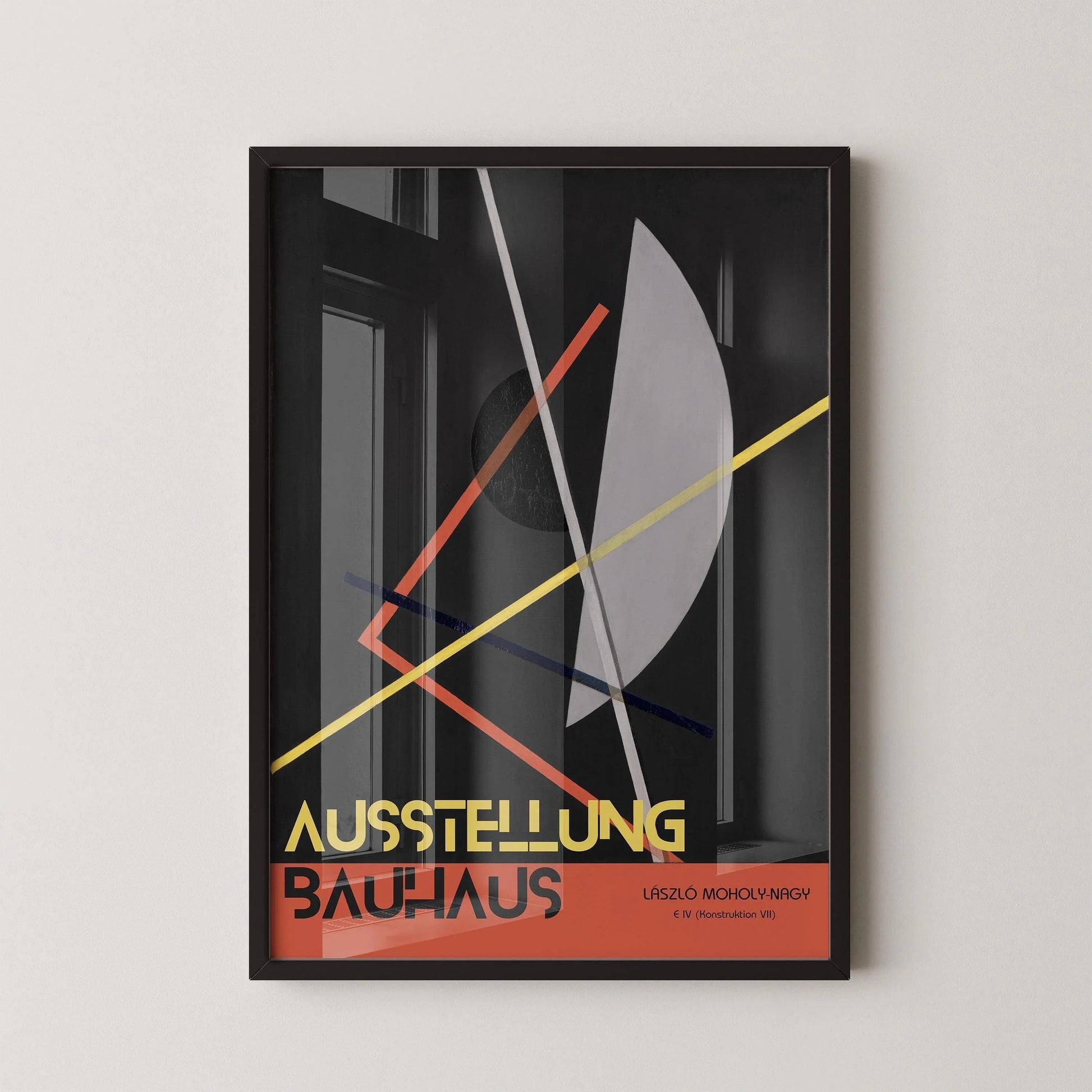 Affiche d'exposition Bauhaus : L√°szl√≥ Estampe géométrique Moholy-Nagy