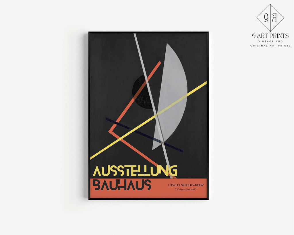 Affiche d'exposition Bauhaus : L√°szl√≥ Estampe géométrique Moholy-Nagy