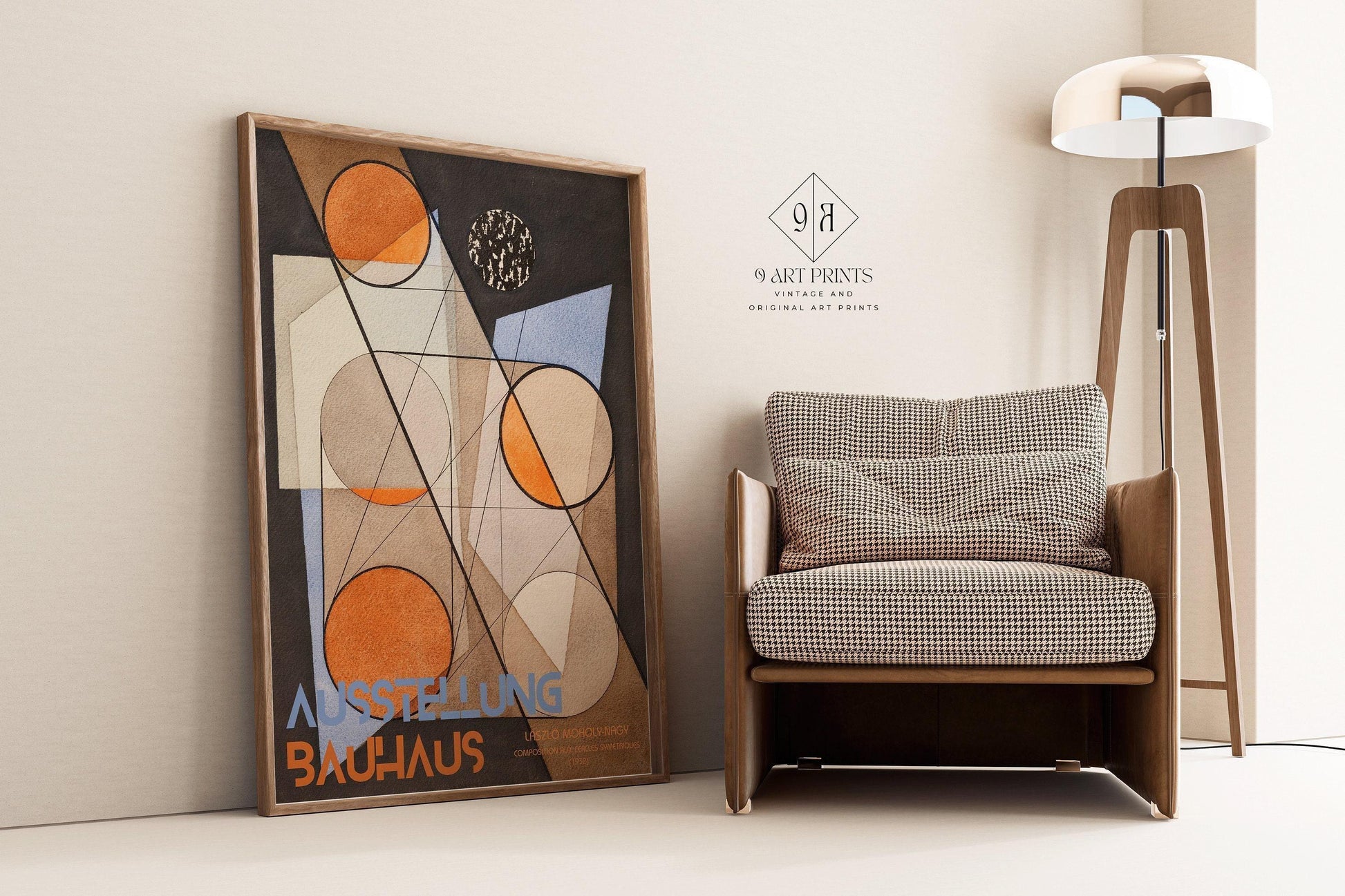Affiche d'exposition Bauhaus : L√°szl√≥ Estampe géométrique Moholy-Nagy