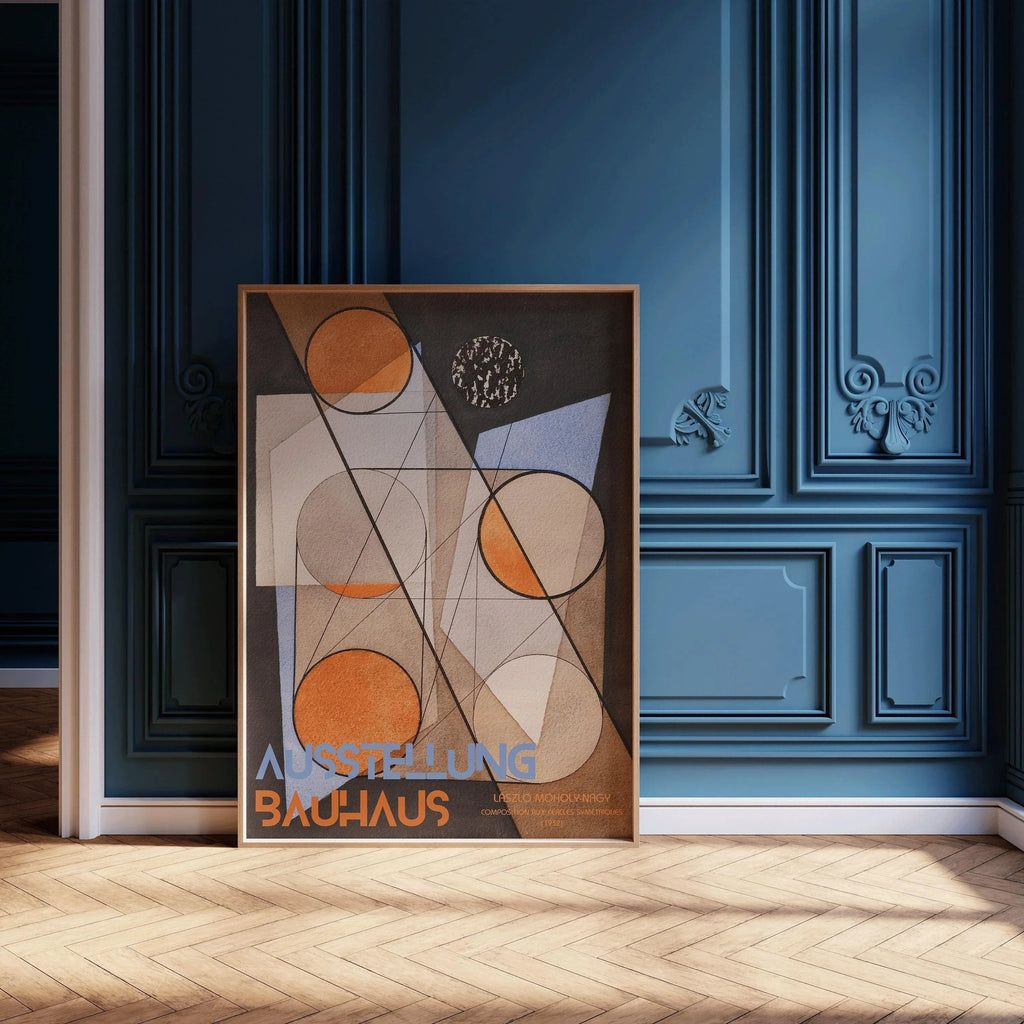 Affiche d'exposition Bauhaus : L√°szl√≥ Estampe géométrique Moholy-Nagy