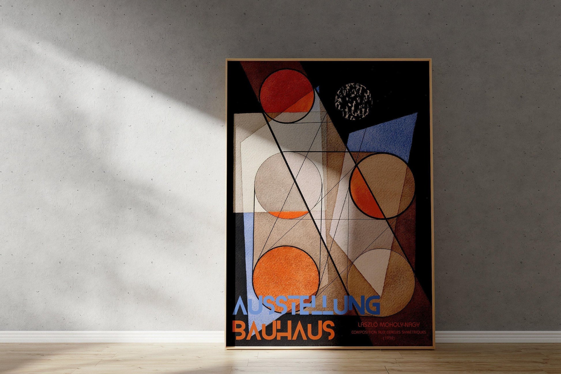 Affiche d'exposition Bauhaus : L√°szl√≥ Estampe géométrique Moholy-Nagy