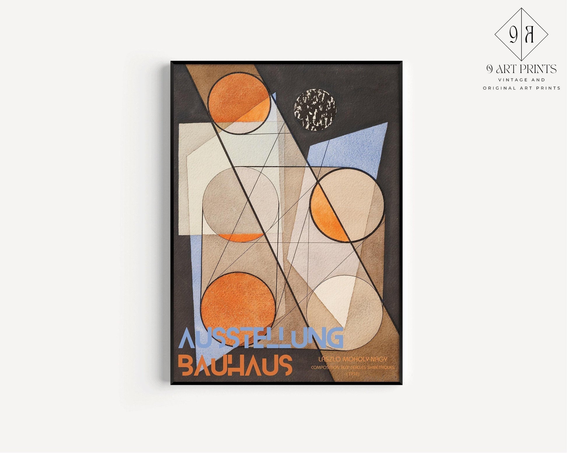 Affiche d'exposition Bauhaus : L√°szl√≥ Estampe géométrique Moholy-Nagy