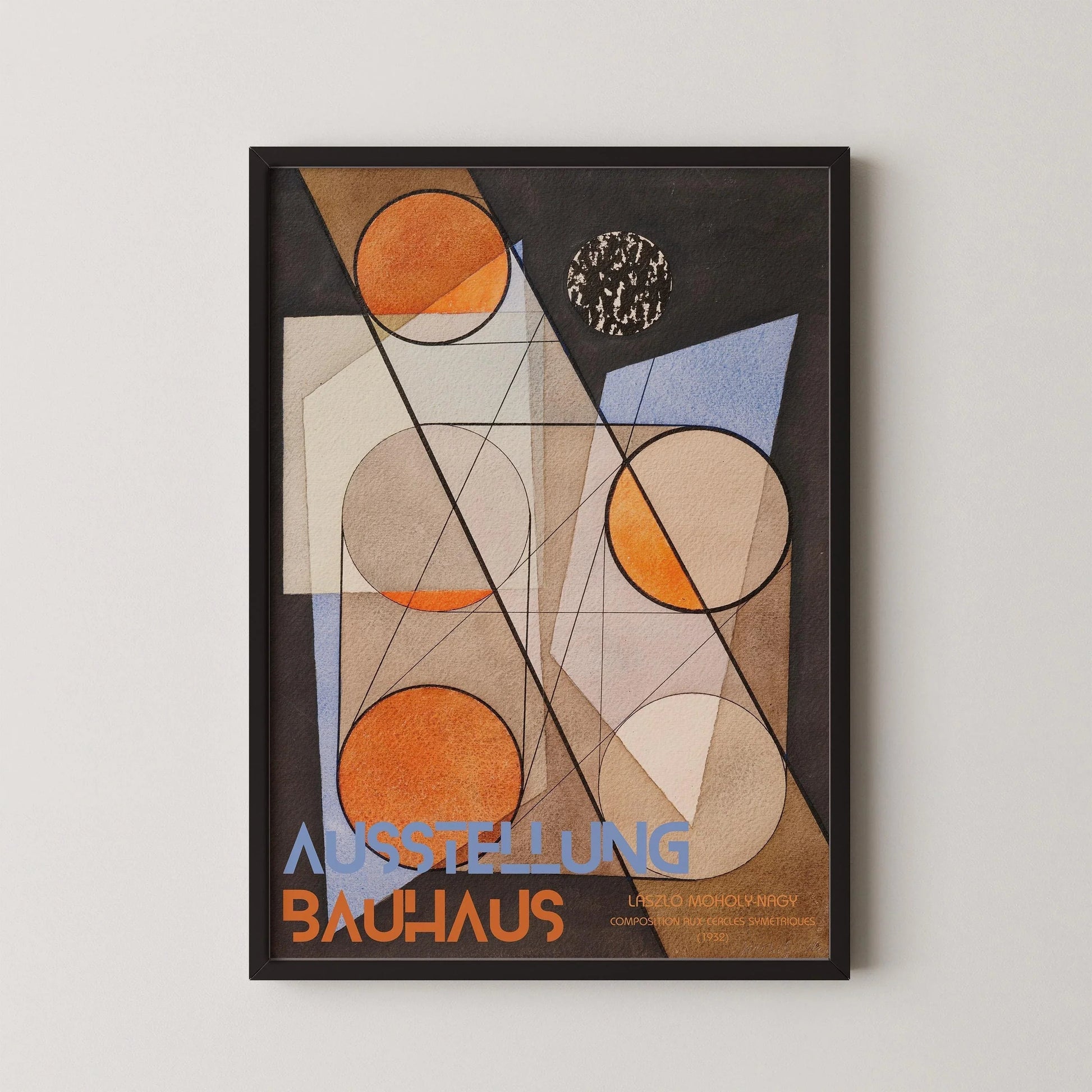 Affiche d'exposition Bauhaus : L√°szl√≥ Estampe géométrique Moholy-Nagy