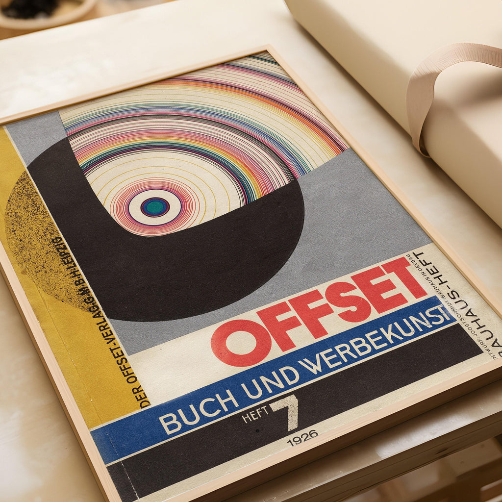 Illustration de couverture du magazine Bauhaus : Joost Schmidt, style moderne du milieu du XXe siècle