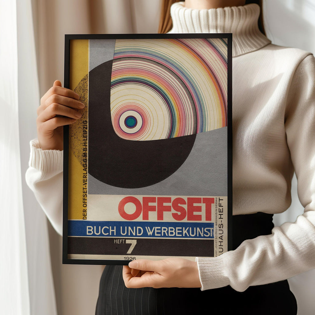 Illustration de couverture du magazine Bauhaus : Joost Schmidt, style moderne du milieu du XXe siècle