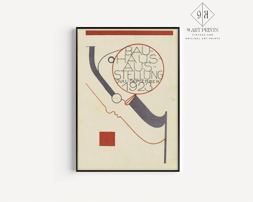 Affiche Bauhaus : Impression d'art moderne beige et noire du milieu du siècle