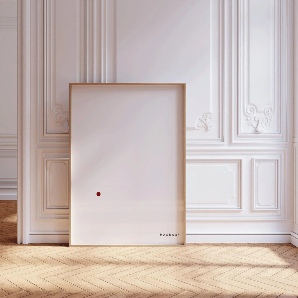 Bauhaus Poster - Der Punkt (The Dot) PRINT | Minimalist Mid-century modern art print in white and red (available framed)