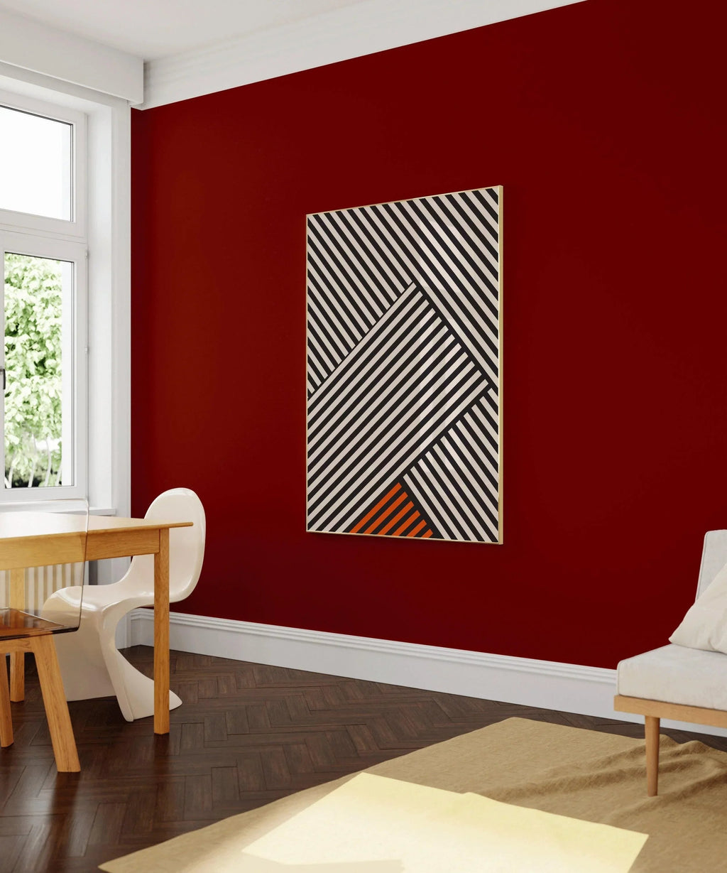 Affiche Bauhaus - Rayures | Reproduction d'art moderne du milieu du siècle (disponible encadrée à la main ou non encadrée)