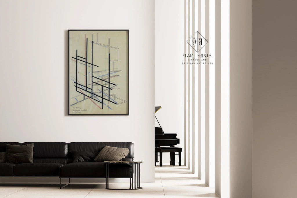 Estampe d'art inspirée du Bauhaus : Felix del Marle, style moderne du milieu du XXe siècle, impression giclée