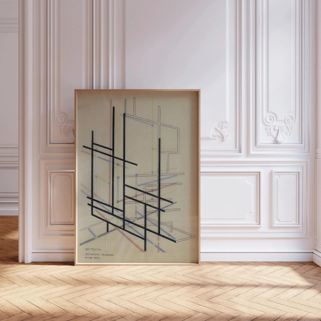 Estampe d'art inspirée du Bauhaus : Felix del Marle, style moderne du milieu du XXe siècle, impression giclée