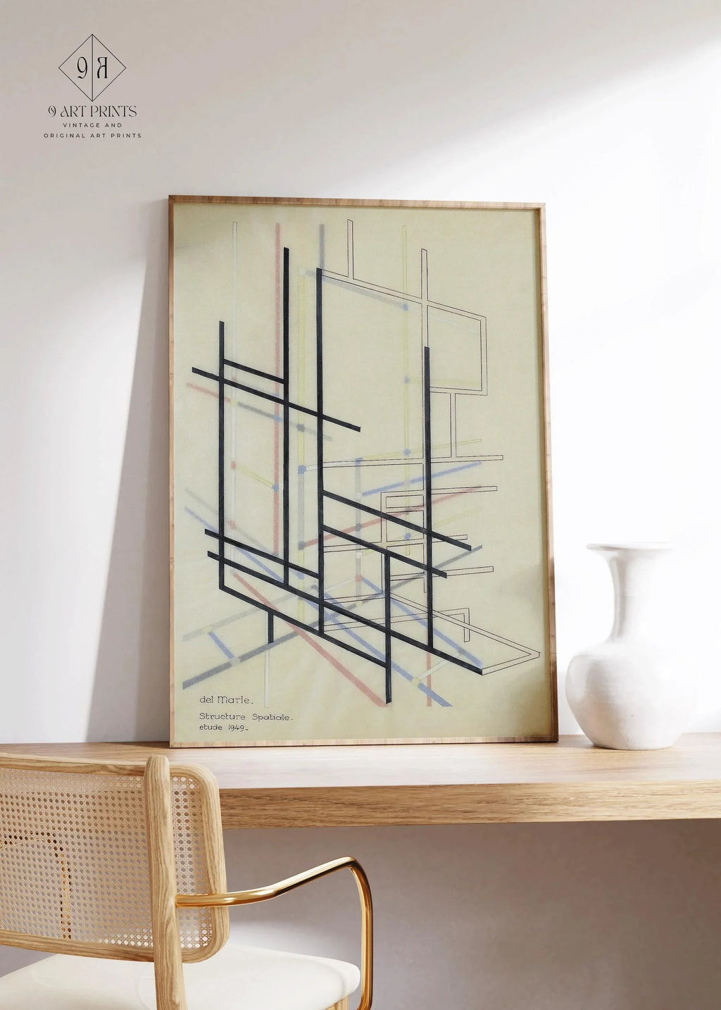 Estampe d'art inspirée du Bauhaus : Felix del Marle, style moderne du milieu du XXe siècle, impression giclée