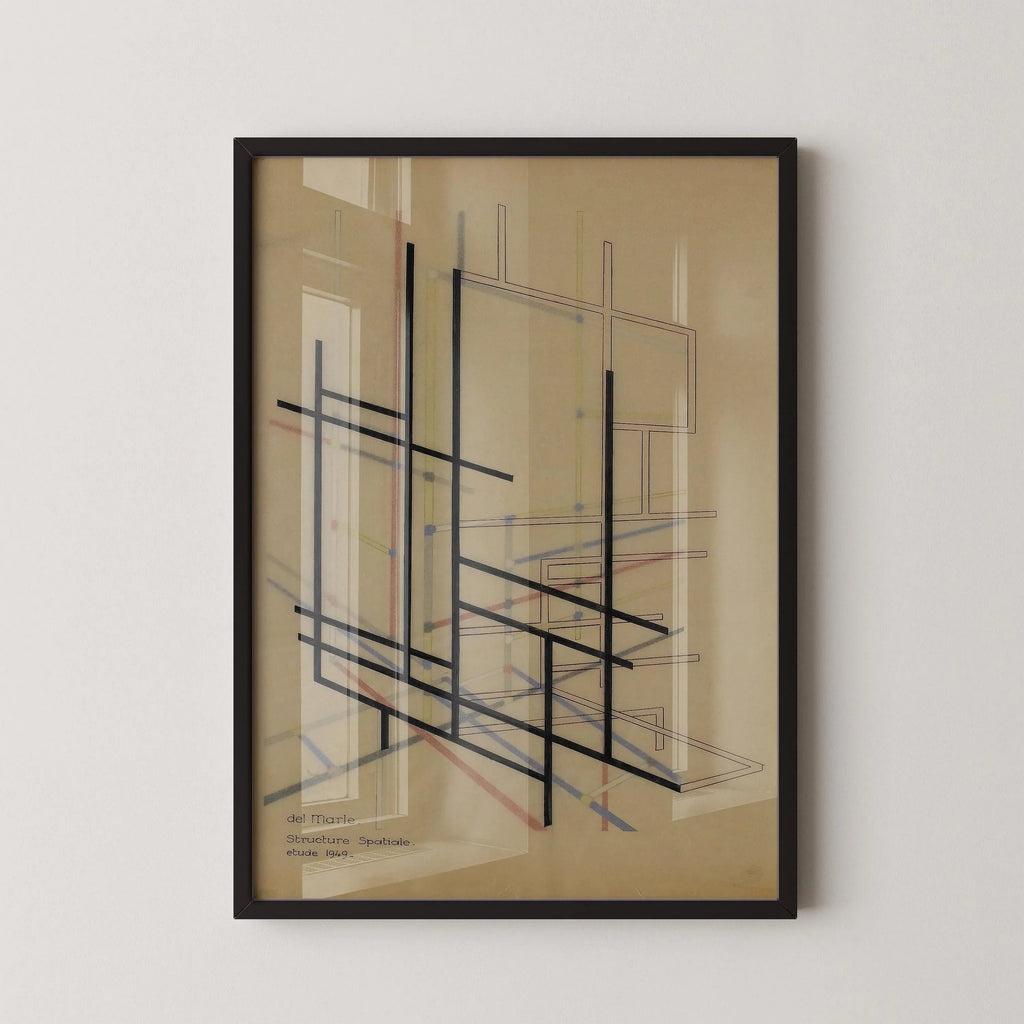 Estampe d'art inspirée du Bauhaus : Felix del Marle, style moderne du milieu du XXe siècle, impression giclée