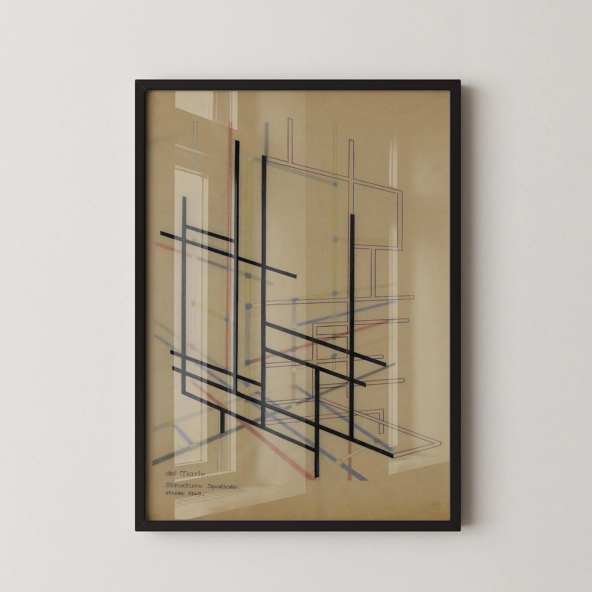 Estampe d'art inspirée du Bauhaus : Felix del Marle, style moderne du milieu du XXe siècle, impression giclée
